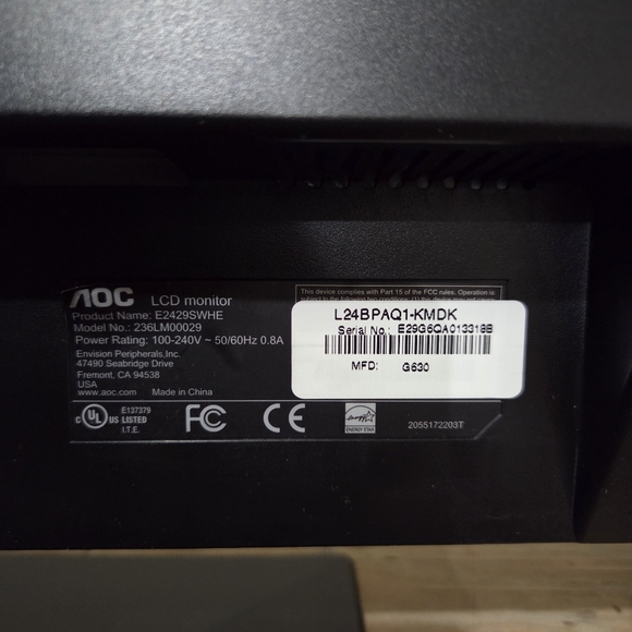 AOC 24" Inch Monitor - Picture 2 of 3